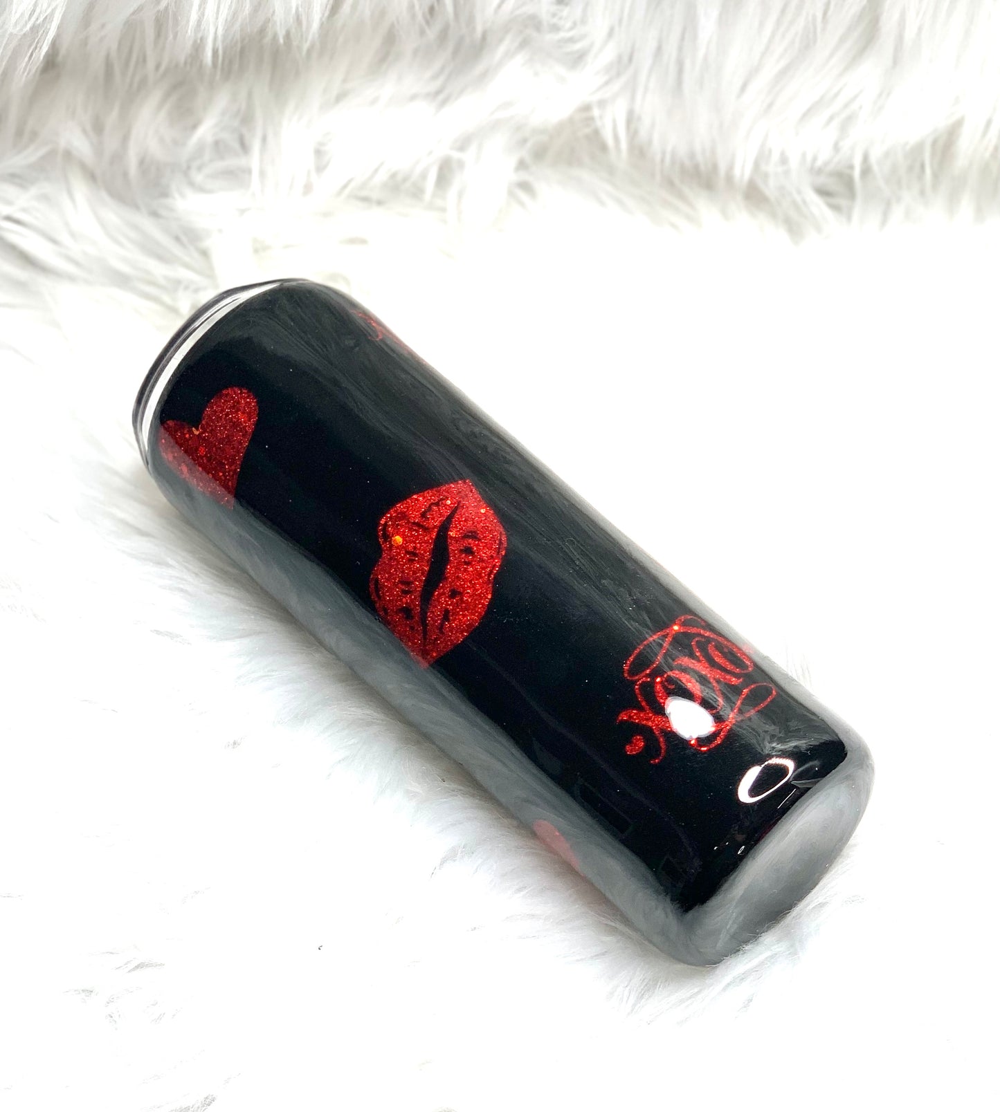 20oz Skinny Red & Black Peek-a-Boo